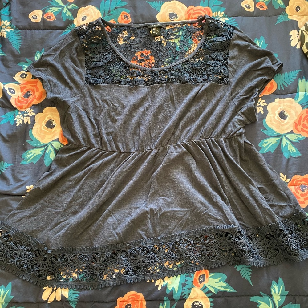 Torrid Crochet Babydoll Top